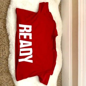 SHEIN crop top red (READY) -white- size small